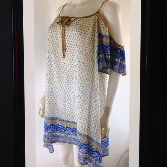 Free People Boho Print Cold Shoulder Tunic Dress - Picture 4 of 8